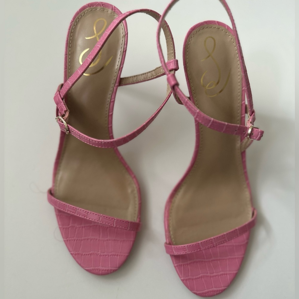 Sam Edelman strappy Pink Confetti Heel Sandals size US 9 NWT